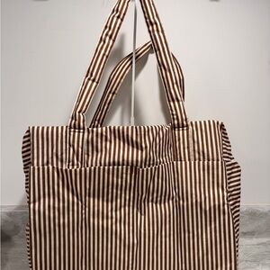 BAGGU REGULAR CARRY ON-BROWN STRIPE